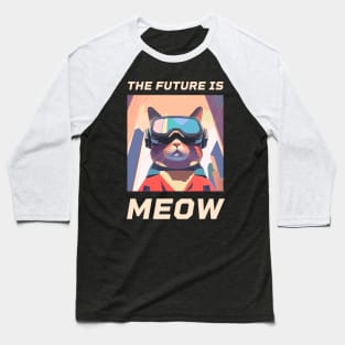 The Future is Meow – Futuristic cat in VR glasses (Dark Edition) Baseball T-Shirt